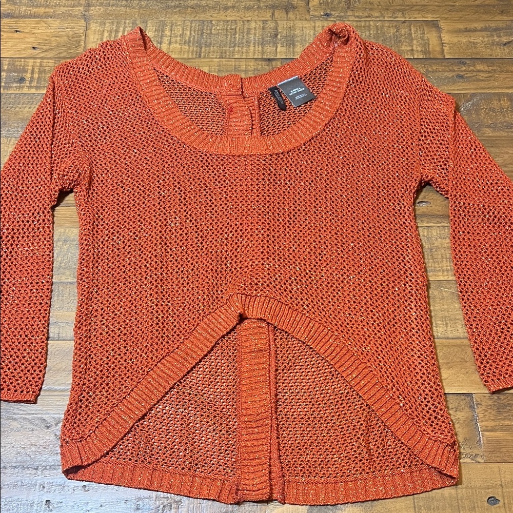 Bisou Bisou Orange Knit Sweater